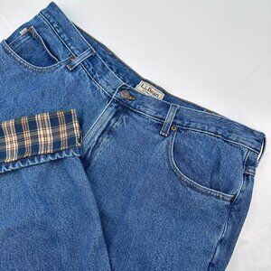 L.L. Bean Men's Double L Natural Fit Flannel-Lined Jeans, Size W 40 x L29, Stone